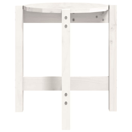 Mesa de Centro, Mesa baixa, Ø 42,5x45 cm madeira de pinho maciça branco