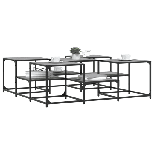 Mesa de Centro, Mesa baixa, 121x121x40 cm derivados madeira cinzento sonoma