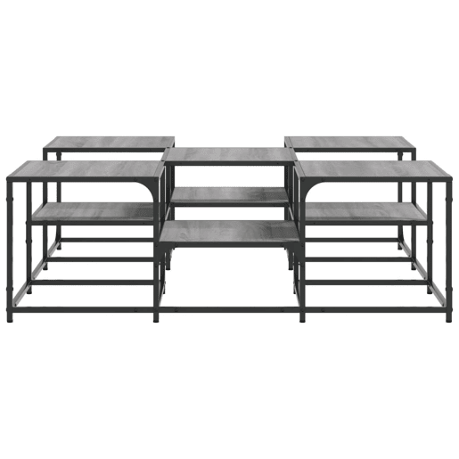 Mesa de Centro, Mesa baixa, 121x121x40 cm derivados madeira cinzento sonoma