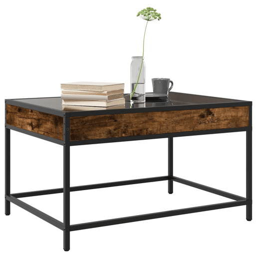 Mesa de Centro, Mesa baixa, luzes LED Infinity 70x50x41 cm carvalho fumado