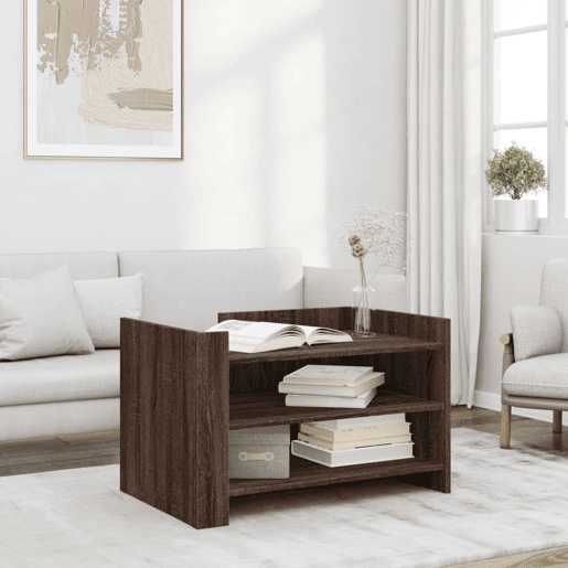Mesa de Centro, Mesa baixa, 80x50x50 cm derivados madeira carvalho castanho
