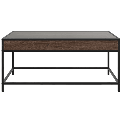 Mesa de Centro, Mesa baixa, luzes LED Infinity 90x50x41 cm carvalho castanho