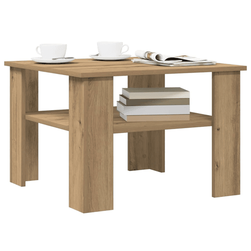 Mesa de Centro, Mesa baixa, 60x60x42 cm derivados madeira carvalho castanho