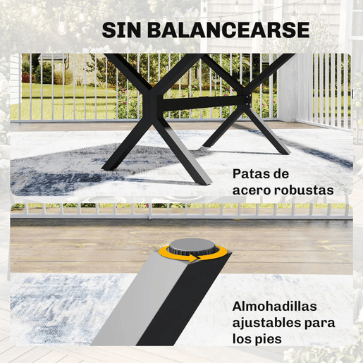 Outsunny Mesa de Jardim Extensível com Superfície de Alumínio, 154214x85 cm, Mesa de Jantar Exterior Extensível Retangular com Imitação de Madeira para 8-10 Pessoas, para Pátio, Terraço, Cinzento Escuro