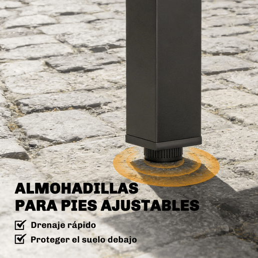Outsunny Mesa de Jardim Extensível, Mesa de Jantar Exterior Extensível 80160x80 cm, em Alumínio, com Superfície de Ripas, Suporta até 70 kg, Mesa Retangular para 4-6 Pessoas, para Pátio Terraço, Preto