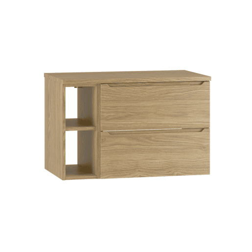Móvel sob-vasque 80cm 2 nichos tampo lavatório Viggo Madeira