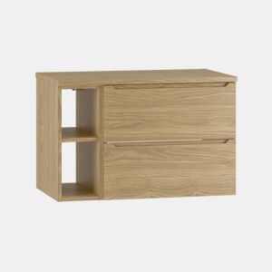 Móvel sob-vasque 80cm 2 nichos tampo lavatório Viggo Madeira