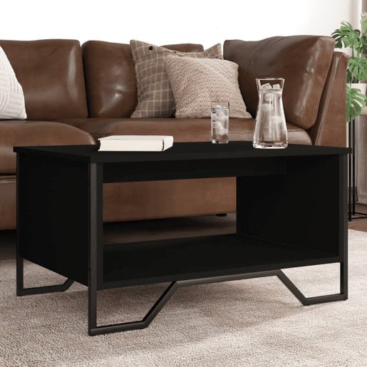 Mesa de Centro, Mesa baixa, 75x51x40 cm derivados de madeira preto