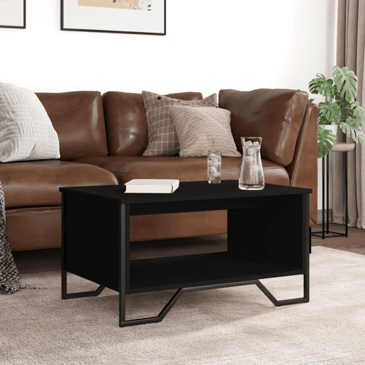 Mesa de Centro, Mesa baixa, 75x51x40 cm derivados de madeira preto