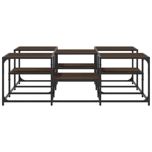Mesa de Centro, Mesa baixa, 121x121x40cm derivados madeira carvalho castanho