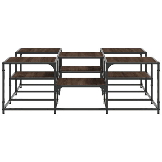 Mesa de Centro, Mesa baixa, 121x121x40cm derivados madeira carvalho castanho