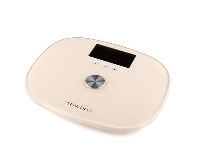 Beautifly báscula digital baño slimsense bluetooth lcd beige app móvil