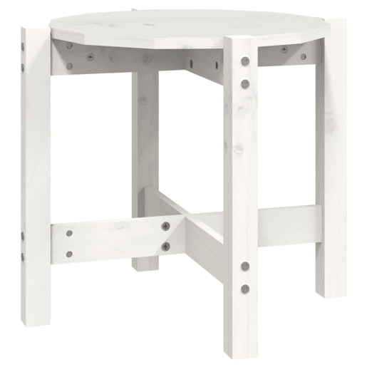 Mesa de Centro, Mesa baixa, Ø 52,5x45 cm madeira de pinho maciça branco
