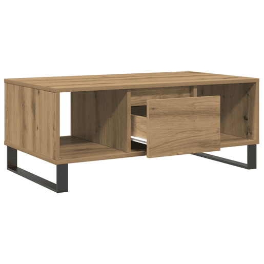 Mesa de Centro, Mesa baixa, 90x50x36,5cm deriv. madeira carvalho artisiano