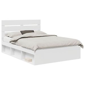 Estrutura da Cama de casal simple com cabeceira Branco 140 x 190 cm