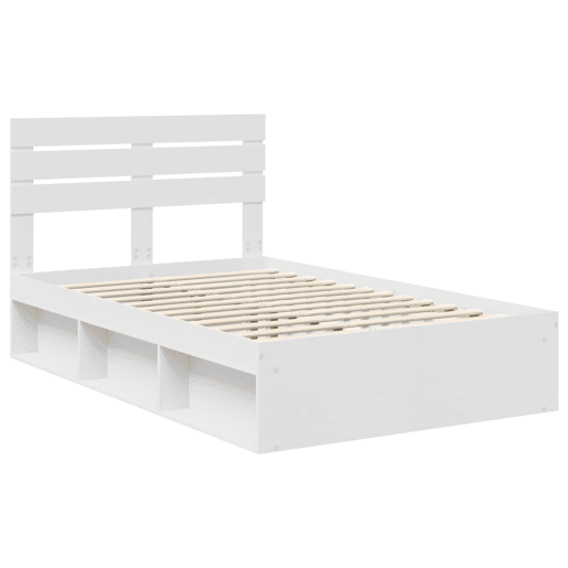 Estrutura da Cama de casal simple com cabeceira Branco 120 x 190 cm