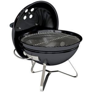 Outsunny Barbecue de Carvão Portátil, Grelhador de Carvão Redondo, Tampa com Suporte, Grelha, Ventilação Ajustável, para Varanda, Piquenique, Camping, Ø41x44 cm, Preto