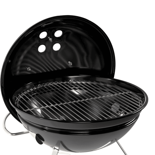 Outsunny Barbecue de Carvão Portátil, Grelhador de Carvão Redondo, Tampa com Suporte, Grelha, Ventilação Ajustável, para Varanda, Piquenique, Camping, Ø41x44 cm, Preto