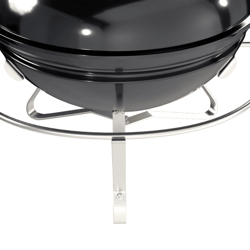 Outsunny Barbecue de Carvão Portátil, Grelhador de Carvão Redondo, Tampa com Suporte, Grelha, Ventilação Ajustável, para Varanda, Piquenique, Camping, Ø41x44 cm, Preto
