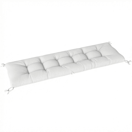Outsunny Almofada para Banco Exterior, Almofada para Banco e Espreguiçadeira de Jardim com Tiras de Fixação, Proteção UV50+, Recuperação Lenta, Interior e Exterior, 198x65x13 cm, Creme