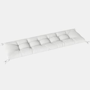 Outsunny Almofada para Banco Exterior, Almofada para Banco e Espreguiçadeira de Jardim com Tiras de Fixação, Proteção UV50+, Recuperação Lenta, Interior e Exterior, 198x65x13 cm, Creme