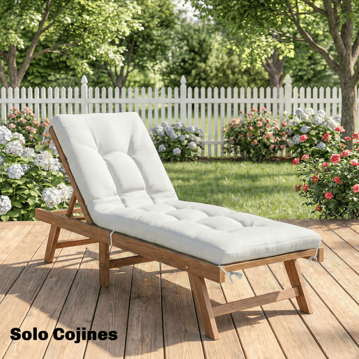 Outsunny Almofada para Banco Exterior, Almofada para Banco e Espreguiçadeira de Jardim com Tiras de Fixação, Proteção UV50+, Recuperação Lenta, Interior e Exterior, 198x65x13 cm, Creme