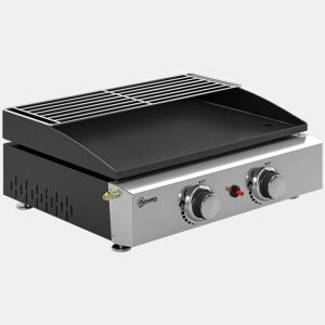 Outsunny Barbecue a Gás BBQ com 2 Queimadores de 5 kW Barbecue Portátil com Placa Grelha de Aquecimento e Recipiente para Gordura para Campismo Piqueniques e Terraço Preto
