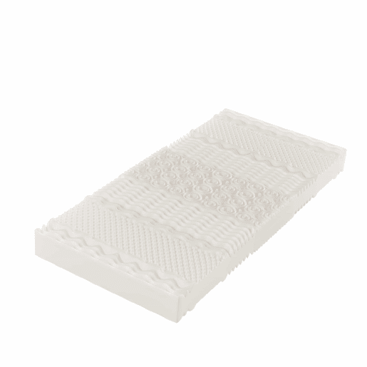 Colchão de espuma 90x200 cm, espessura 20 cm - dureza H3&H2 - feito de fibras laváveis - Branco