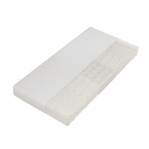 Colchão de espuma 90x200 cm, espessura 20 cm - dureza H3&H2 - feito de fibras laváveis - Branco