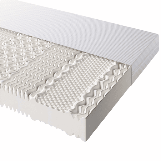 Colchão de espuma 90x200 cm, espessura 20 cm - dureza H3&H2 - feito de fibras laváveis - Branco