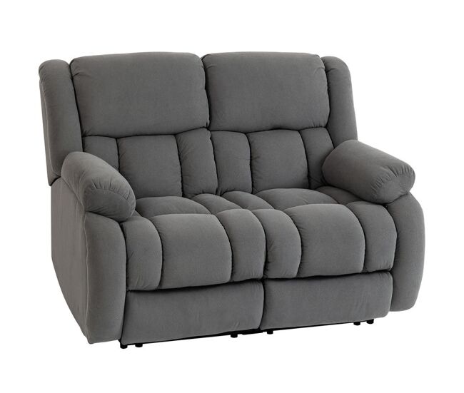 Homcom sillón 2 plazas relax reclinable manual, ajuste separado, sillón relax tapizado en terciopelo, reposapiés ajustable, asiento amplio, muelles,
