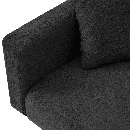 Sofá convertível com encosto regulável - 2 lugares - Tecido felpudo francês - Cinzento