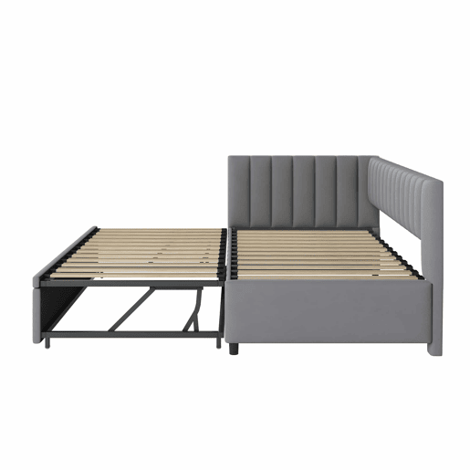 Sofá-cama multifuncional 90180*200 cm - Design compacto, cama extraível, estofado em veludo - Cinza