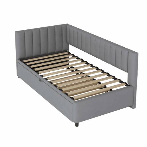 Sofá-cama multifuncional 90180*200 cm - Design compacto, cama extraível, estofado em veludo - Cinza