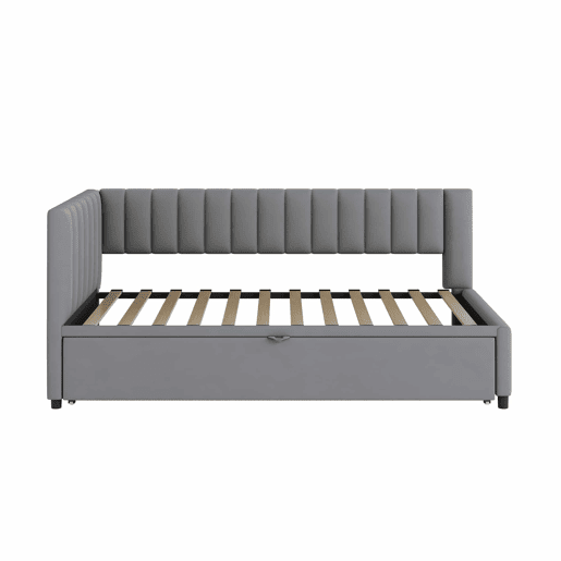 Sofá-cama multifuncional 90180*200 cm - Design compacto, cama extraível, estofado em veludo - Cinza