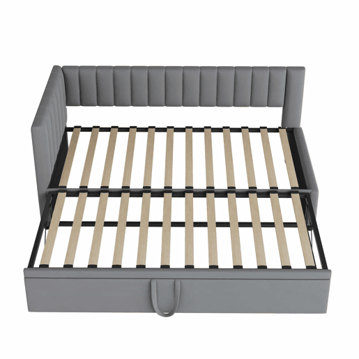 Sofá-cama multifuncional 90180*200 cm - Design compacto, cama extraível, estofado em veludo - Cinza