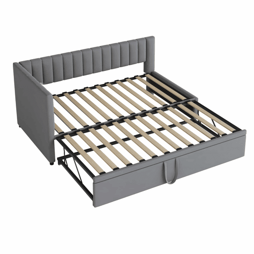 Sofá-cama multifuncional 90180*200 cm - Design compacto, cama extraível, estofado em veludo - Cinza