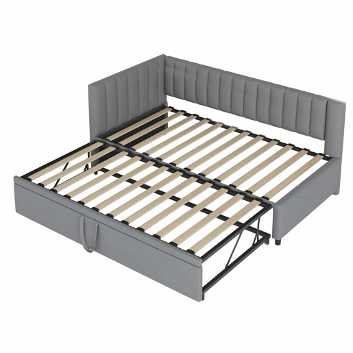 Sofá-cama multifuncional 90180*200 cm - Design compacto, cama extraível, estofado em veludo - Cinza