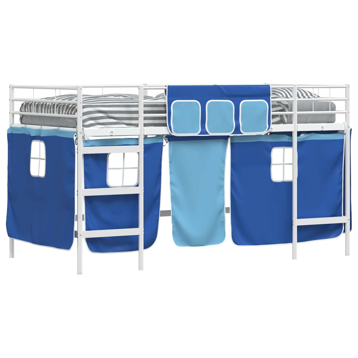 Estructura de Cama Alta Infantil 205x95 Blanco/ Azul