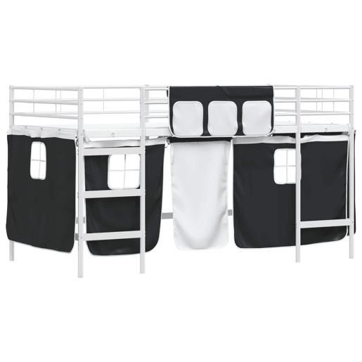 Estrutura de Cama Infantil Loft para Crianças com Cortinas 99,5 x 200 cm