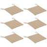 Outsunny Conjunto de 6 Almofadas para Cadeiras de Jantar 40x40 cm 6 Peças Almofadas para Cadeiras de Jardim Acolchoadas com Fitas e Capas Removíveis Caqui
