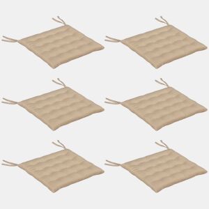 Outsunny Conjunto de 6 Almofadas para Cadeiras de Jantar 40x40 cm 6 Peças Almofadas para Cadeiras de Jardim Acolchoadas com Fitas e Capas Removíveis Caqui