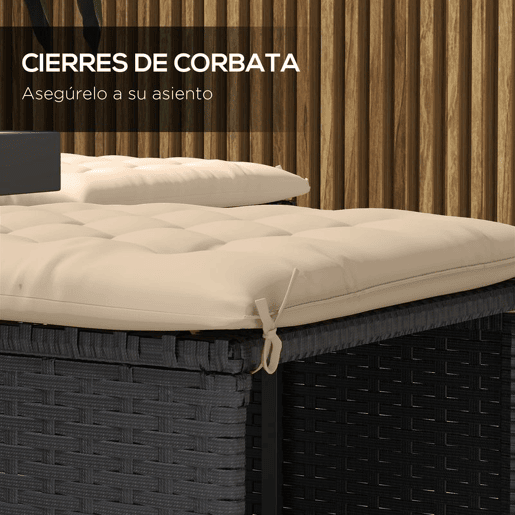 Outsunny Conjunto de 6 Almofadas para Cadeiras de Jantar 40x40 cm 6 Peças Almofadas para Cadeiras de Jardim Acolchoadas com Fitas e Capas Removíveis Caqui