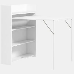 HOMCOM Mesa Dobrável de Jantar Mesa de Cozinha Dobrável com Folha Abatível 4 Compartimentos Até 3 Pessoas Pés de Aço para Sala Espaços Pequenos 78,5x91x93 cm Branco