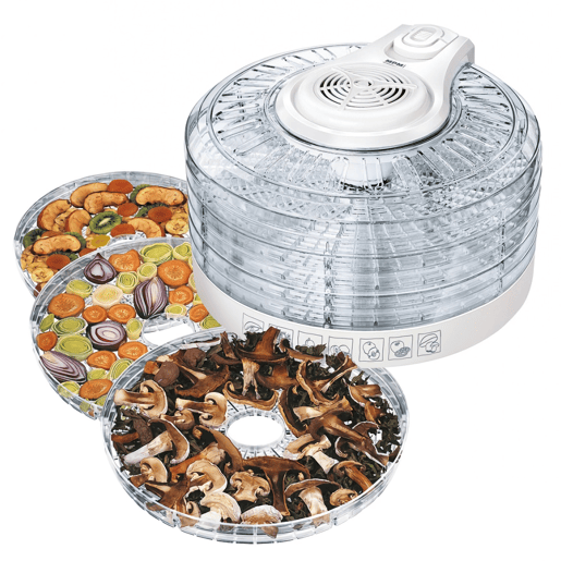 MPM MSG-02 Desidratador de Alimentos, 5 Tabuleiros, BPA Free, 3 Níveis de Potencia, 400, Transparente