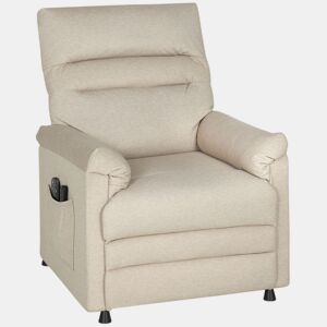 HOMCOM Poltrona de Massagem com Aquecimento Lombar e Massagem por Vibração Poltrona Relax Reclinável Elétrica Motor Silencioso Função de Memória USB e Controlo Remoto 82x99x106 cm Bege