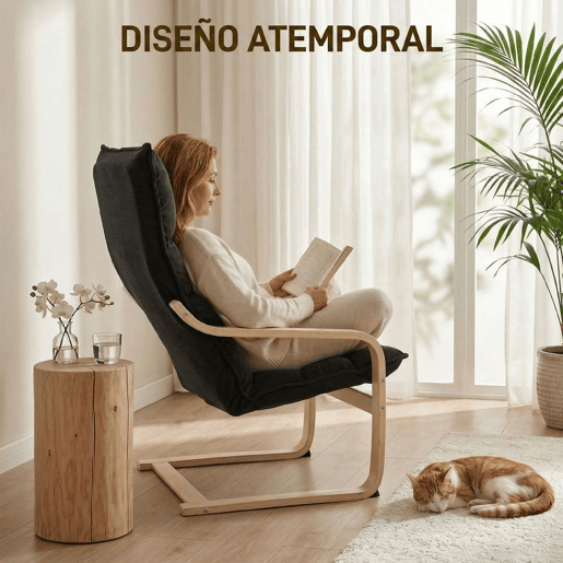 HOMCOM Poltrona de Sala Moderna com Encosto Alto Apoios de Braços e Estrutura de Madeira Estofada em Veludo para Quarto Sala de Estar Preto