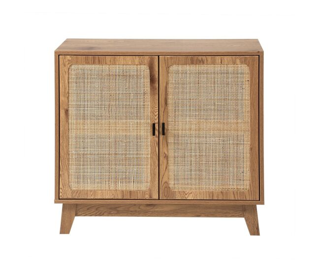 Aparador 2 puertas en ratán natural l80 cm - alia