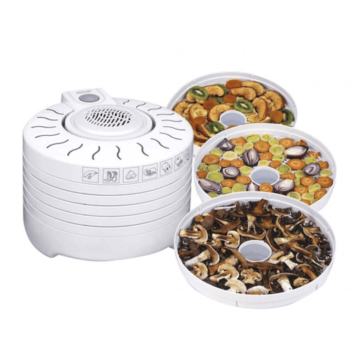 MPM MSG-01 Desidratador de Alimentos, 5 Tabuleiros, BPA Free, Seca Frutas, Legumes, 250, Branco