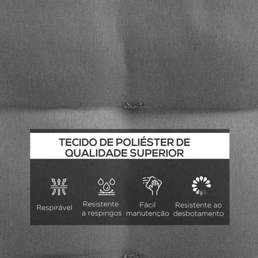 Outsunny Conjunto de 6 Almofadas para Cadeiras de Jantar 40x40 cm 6 Unidades Almofadas para Cadeiras de Jardim Acolchoadas com Fitas e Capas Removíveis, Cinzento Escuro